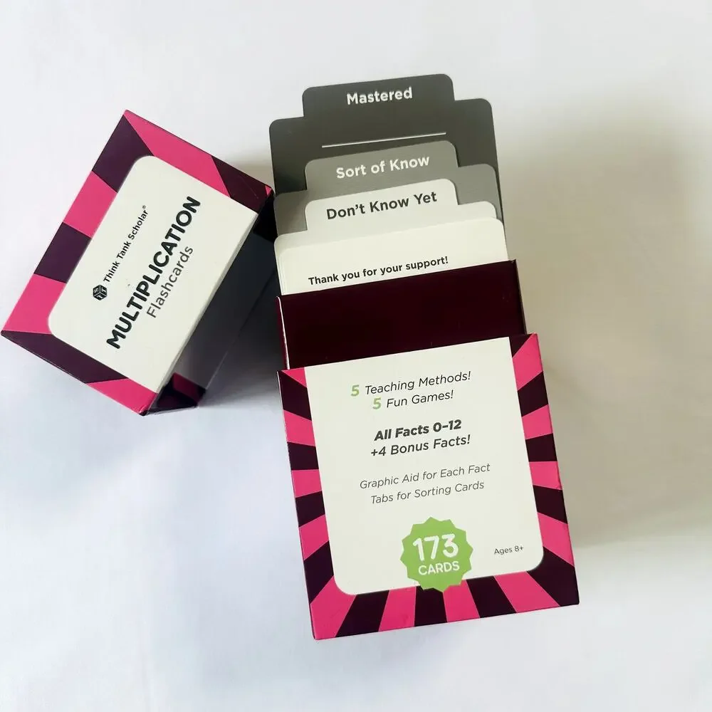 NWOT Think Tank Scholar Multiplication Flashcards 173 Card Set